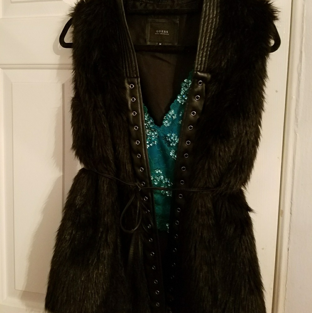 NWOT Guess faux fur vest